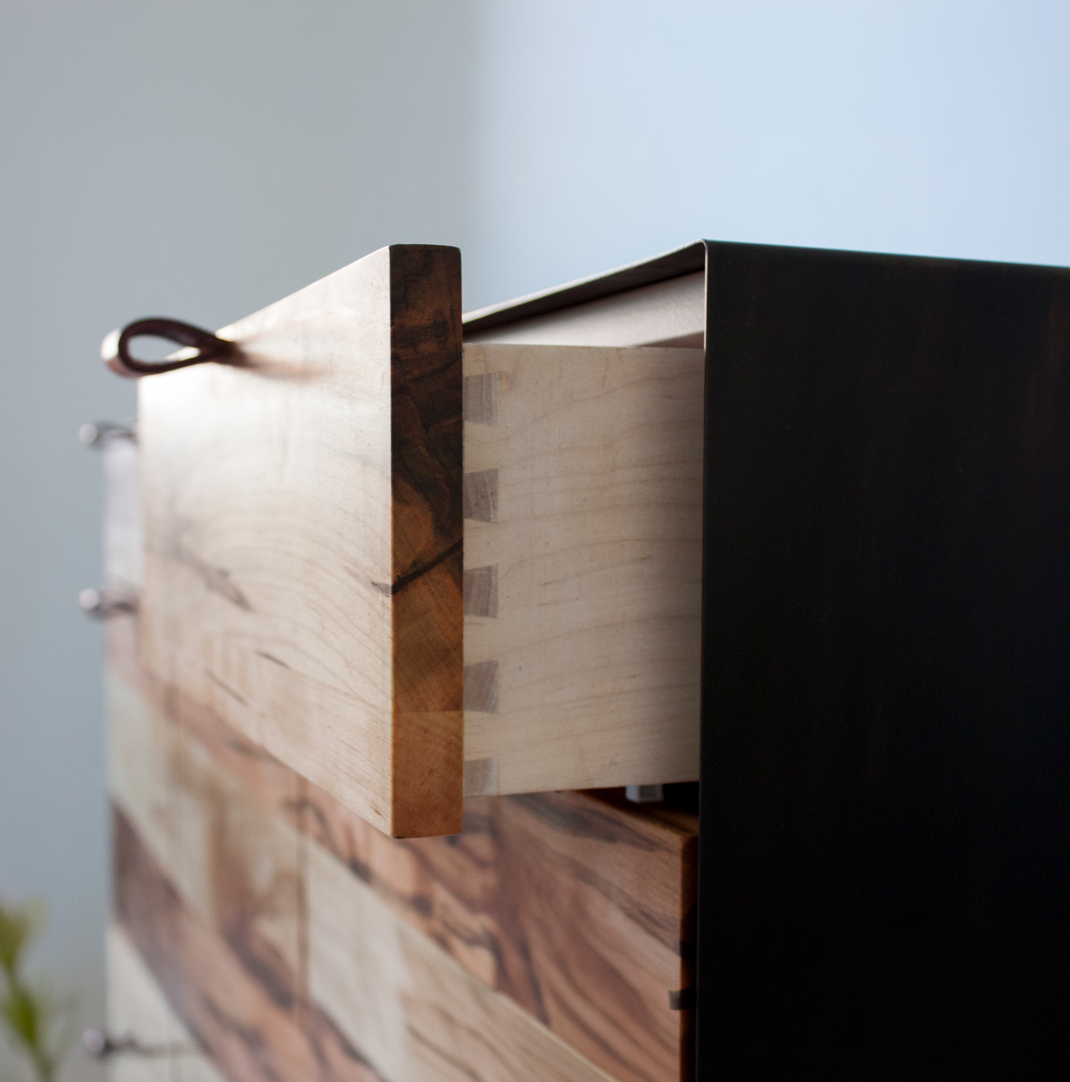 Maple and Steel sideboard with dovetailed details, Studio Cidra 2015